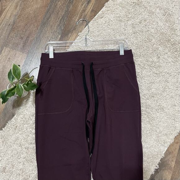 Zyia Plum Purple Drawstring Tailored Athleisure Tapered Unwind Jogger Pants - Picture 4 of 7